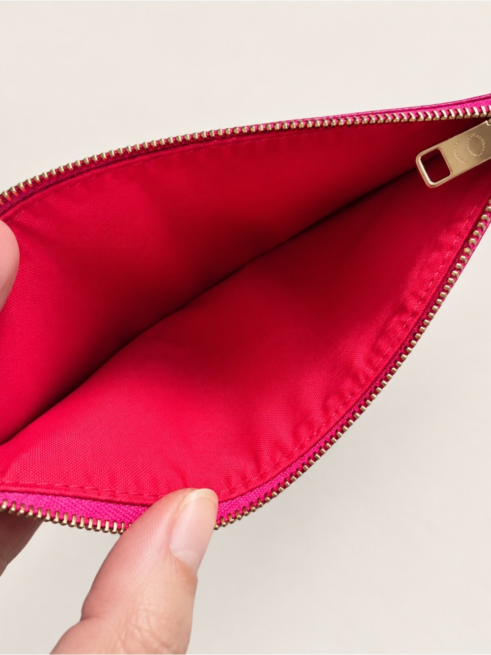 Coach Hot Pink Leather Zip Pouch - Picture 5 of 6